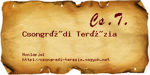 Csongrádi Terézia névjegykártya